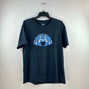 The North‎ Face T-shirt Mens L Blue Tent Tee Outdoors Camping Hiking PNW Arctic